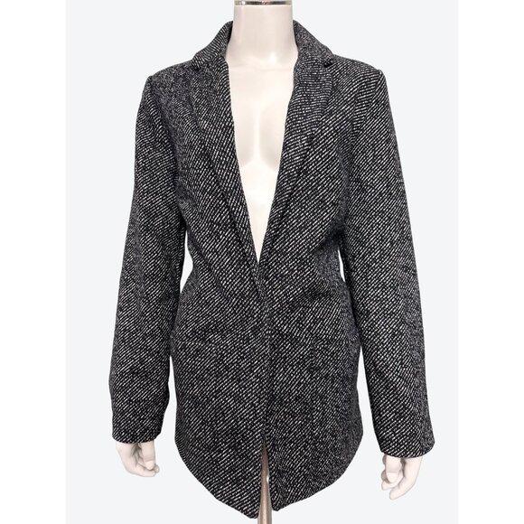 Ambiance Outerwear Black White Tweed Style Blazer Size Small - Picture 1 of 10